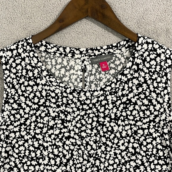 NEW Vince Camuto Womens XL Printed Split-Back Key Rich Black Small Floral Multi - Picture 8 of 10